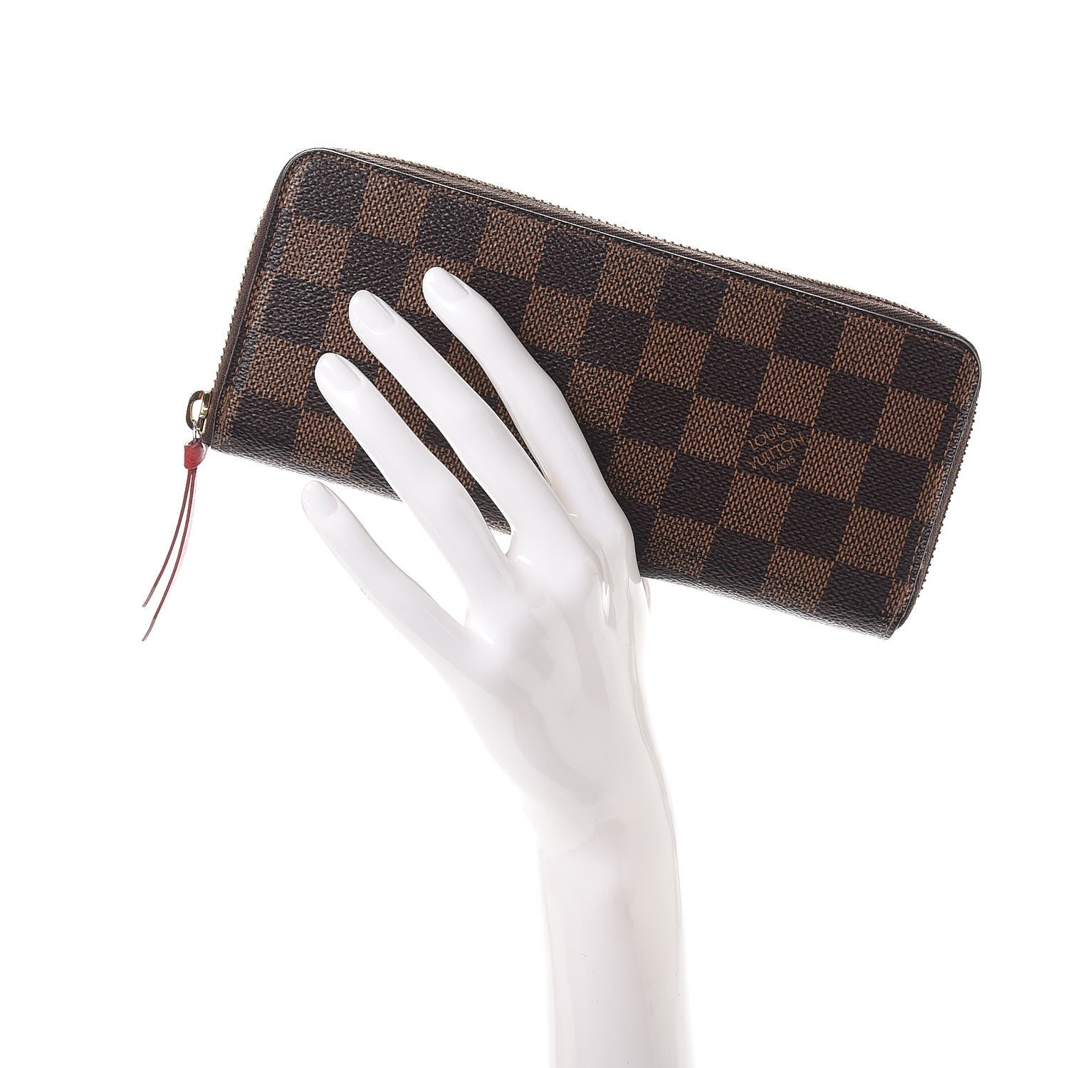 Louis Vuitton Damier Ebene Clemence Wallet Cherry 2 of 10