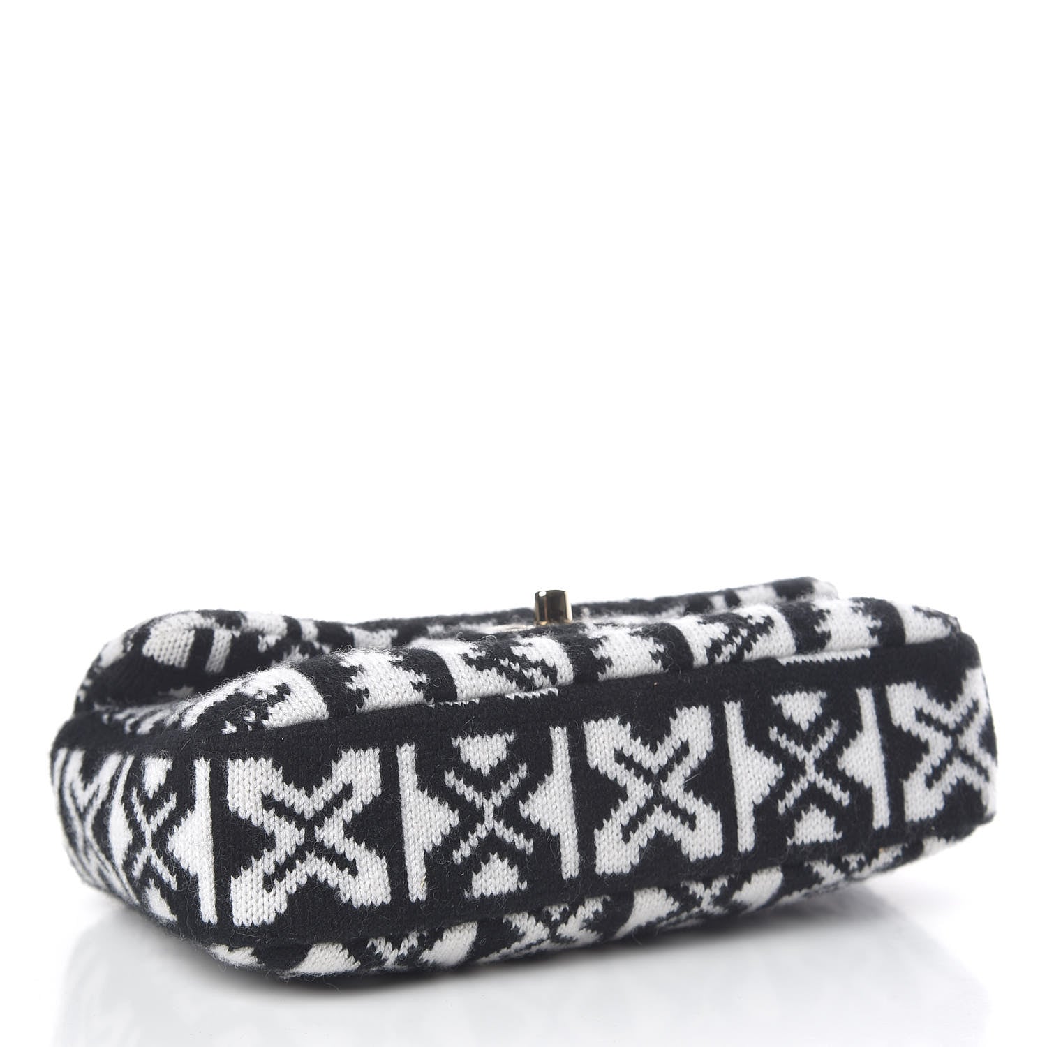Chanel Cashmere Knit Coco Neige Flap Black White 4 of 10