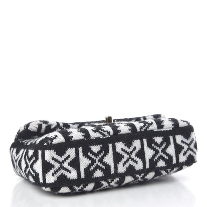 Chanel Cashmere Knit Coco Neige Flap Black White 4 of 10