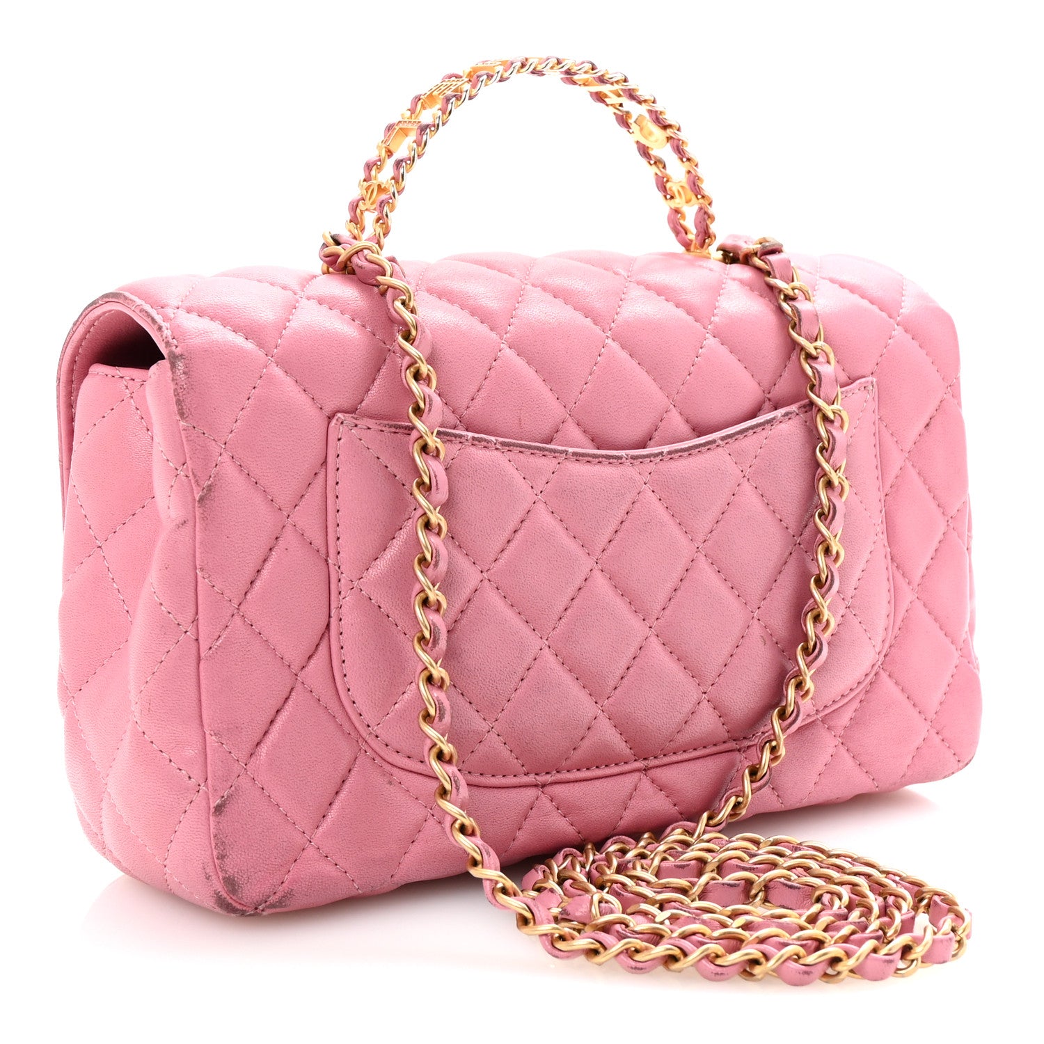 Chanel Lambskin Quilted Mini Strass On Top Flap Pink 3 of 13