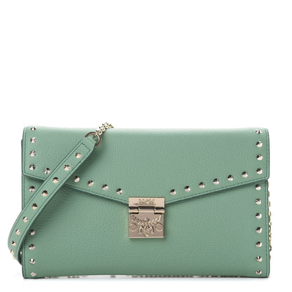 MCM Calfskin Studded Large Crossbody Wallet Mint 1 of 9