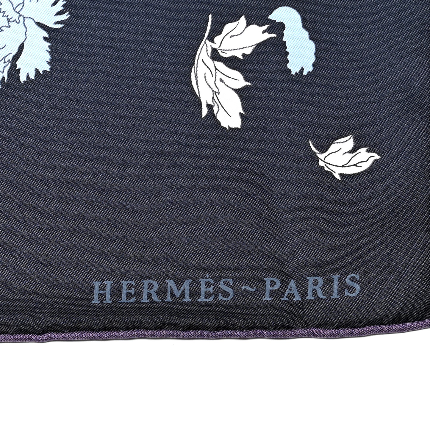 Silk Robe Legere Scarf 90 Marine Parme Rose