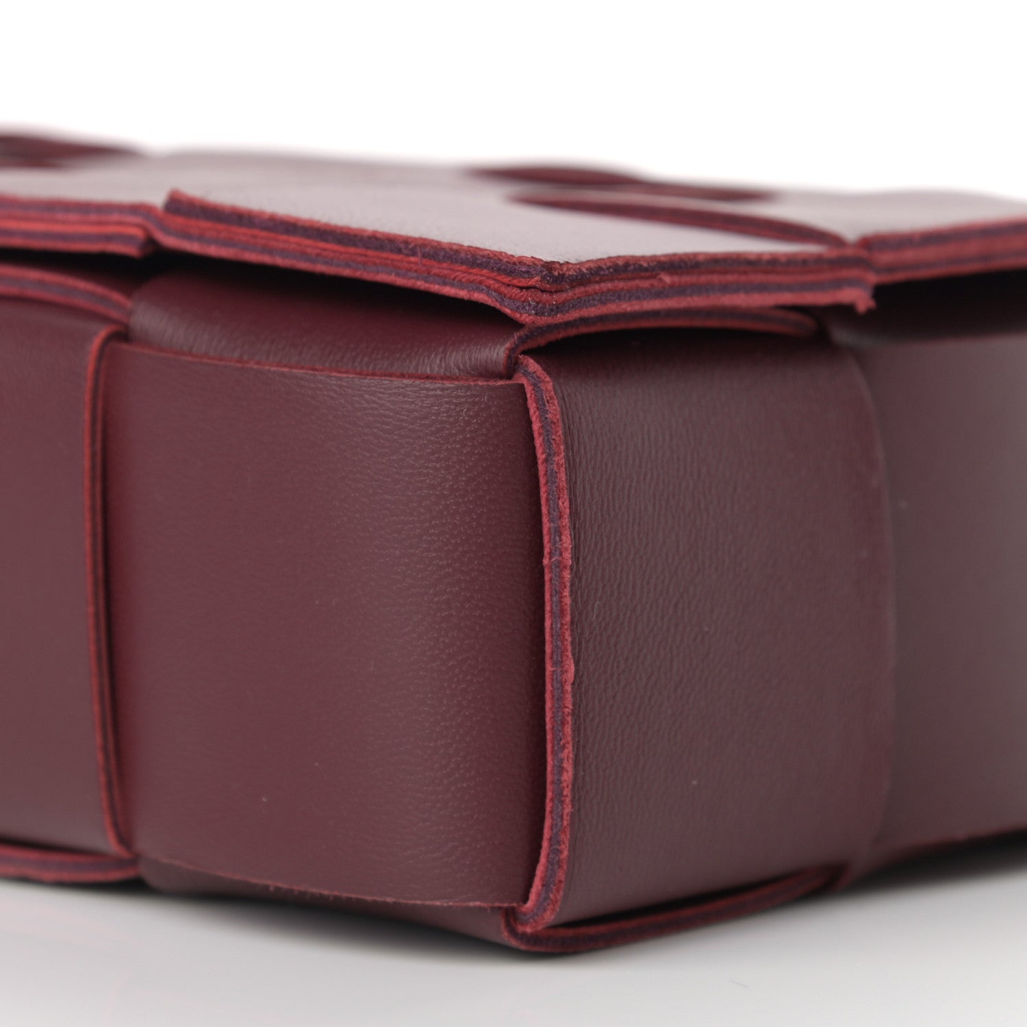 Bottega Veneta Lambskin Maxi Intrecciato Cassette Crossbody Bag Bordeaux 8 of 8