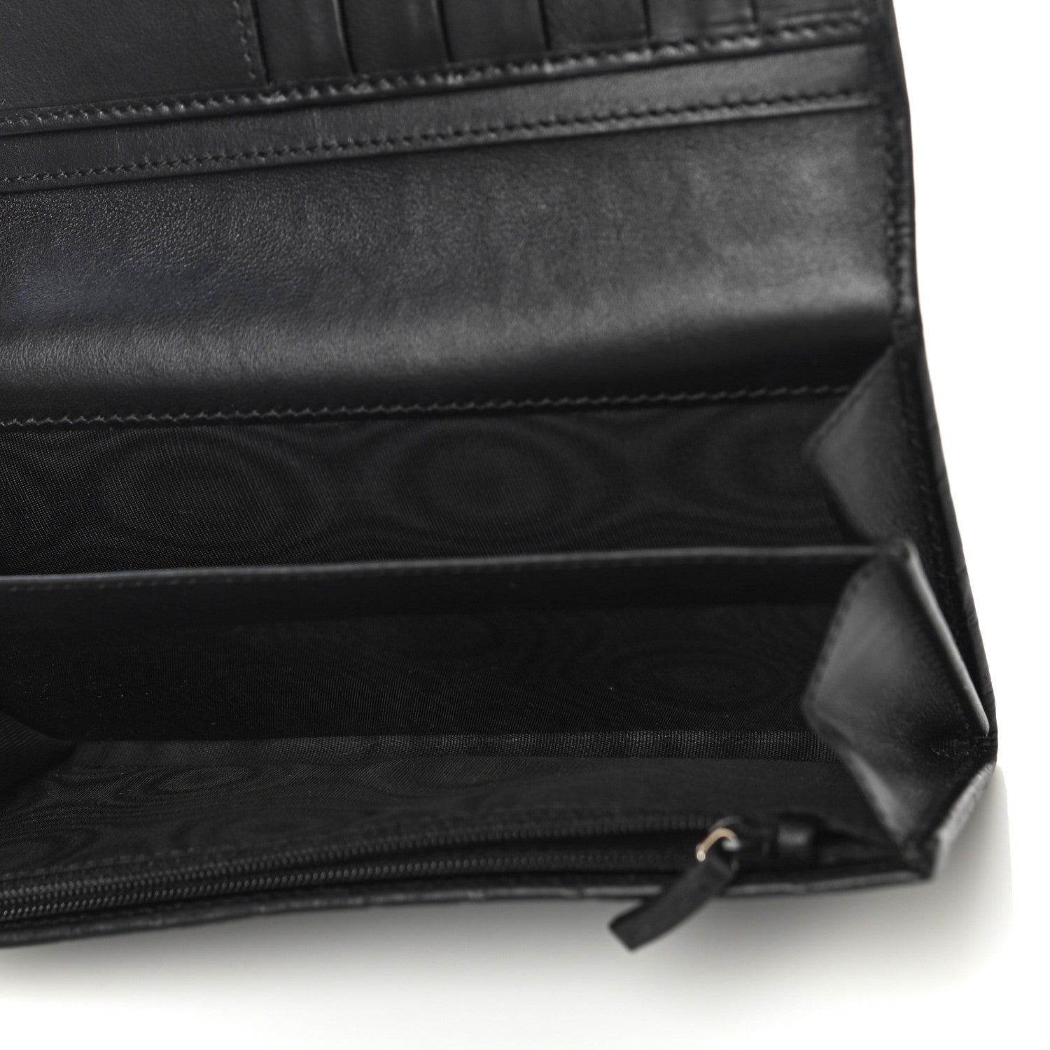 Gucci Guccissima Metal Bar Continental Flap Wallet Black 5 of 11