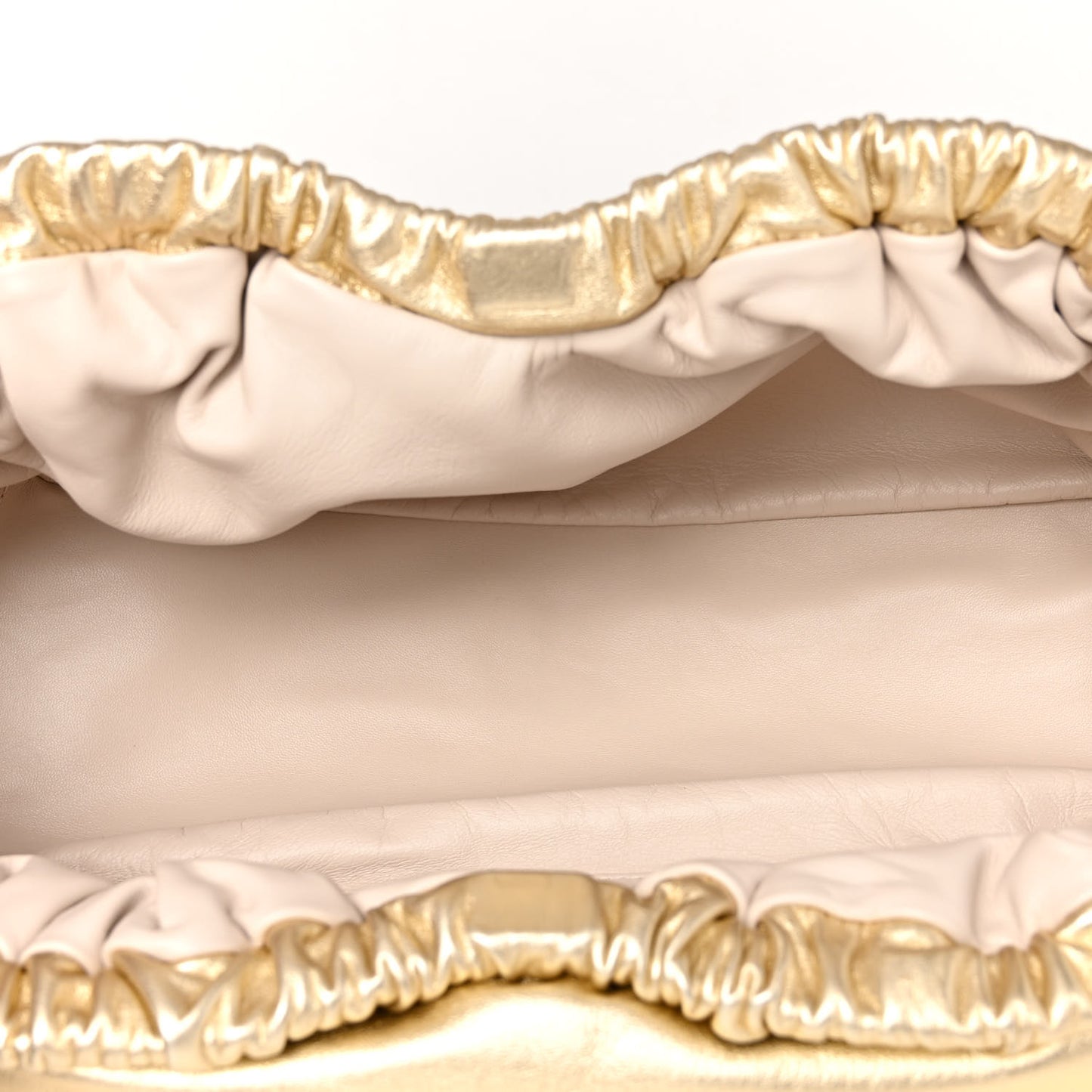 Metallic Lambskin Cloud Clutch Gold