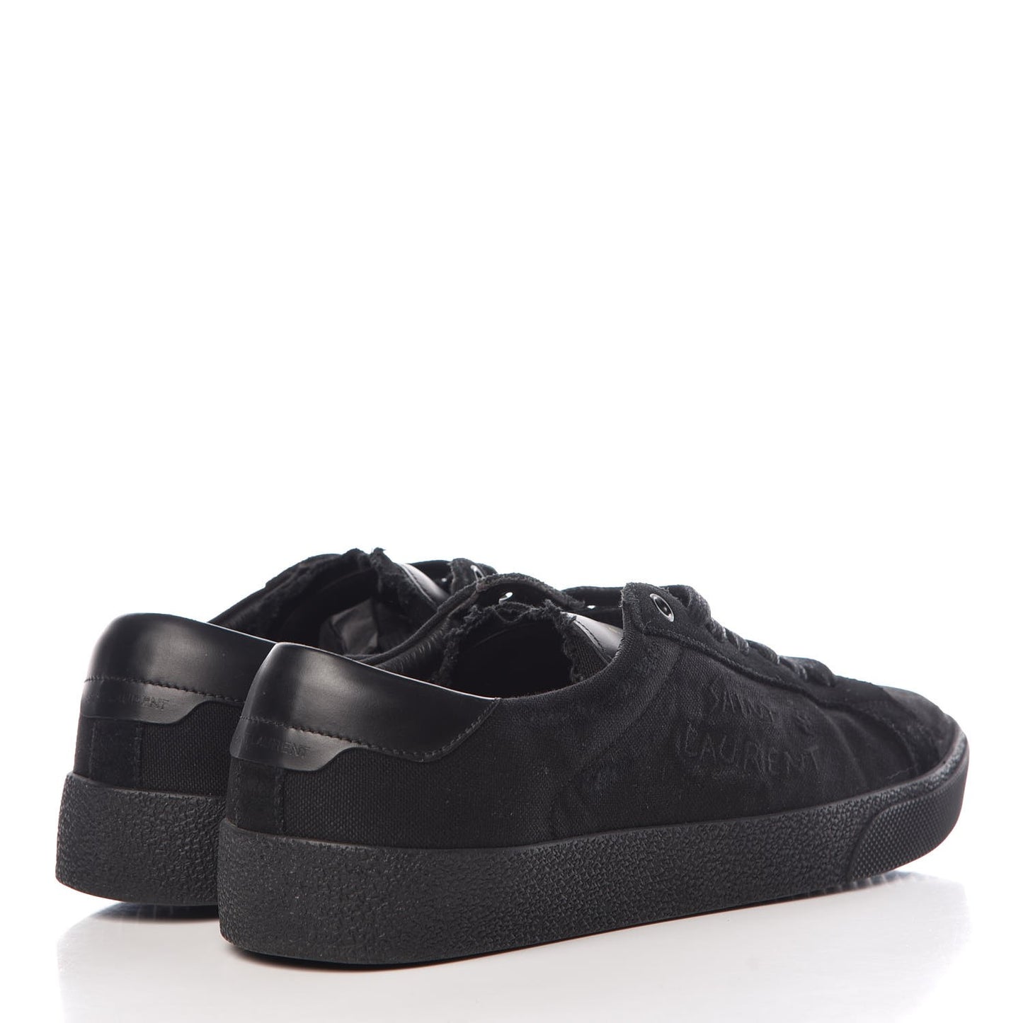 Distressed Canvas Men's Court Classic Sneakers 40 Black