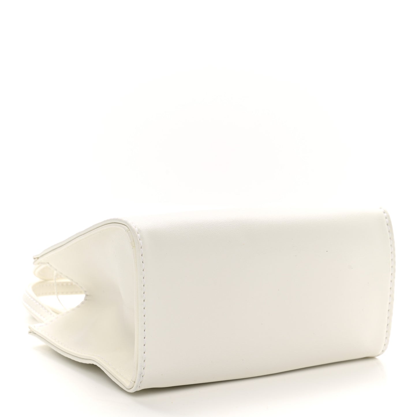 Vegan Leather Small Shopping Bag White