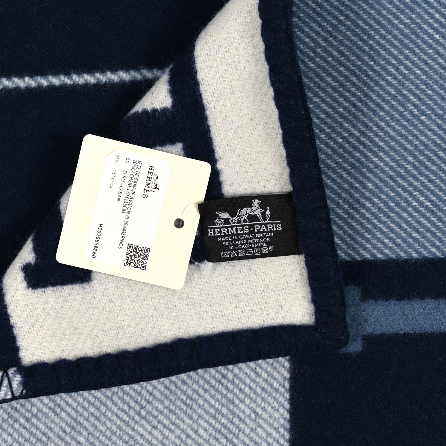 Hermes Wool Cashmere Avalon III Blanket Caban Ecru 3 of 3