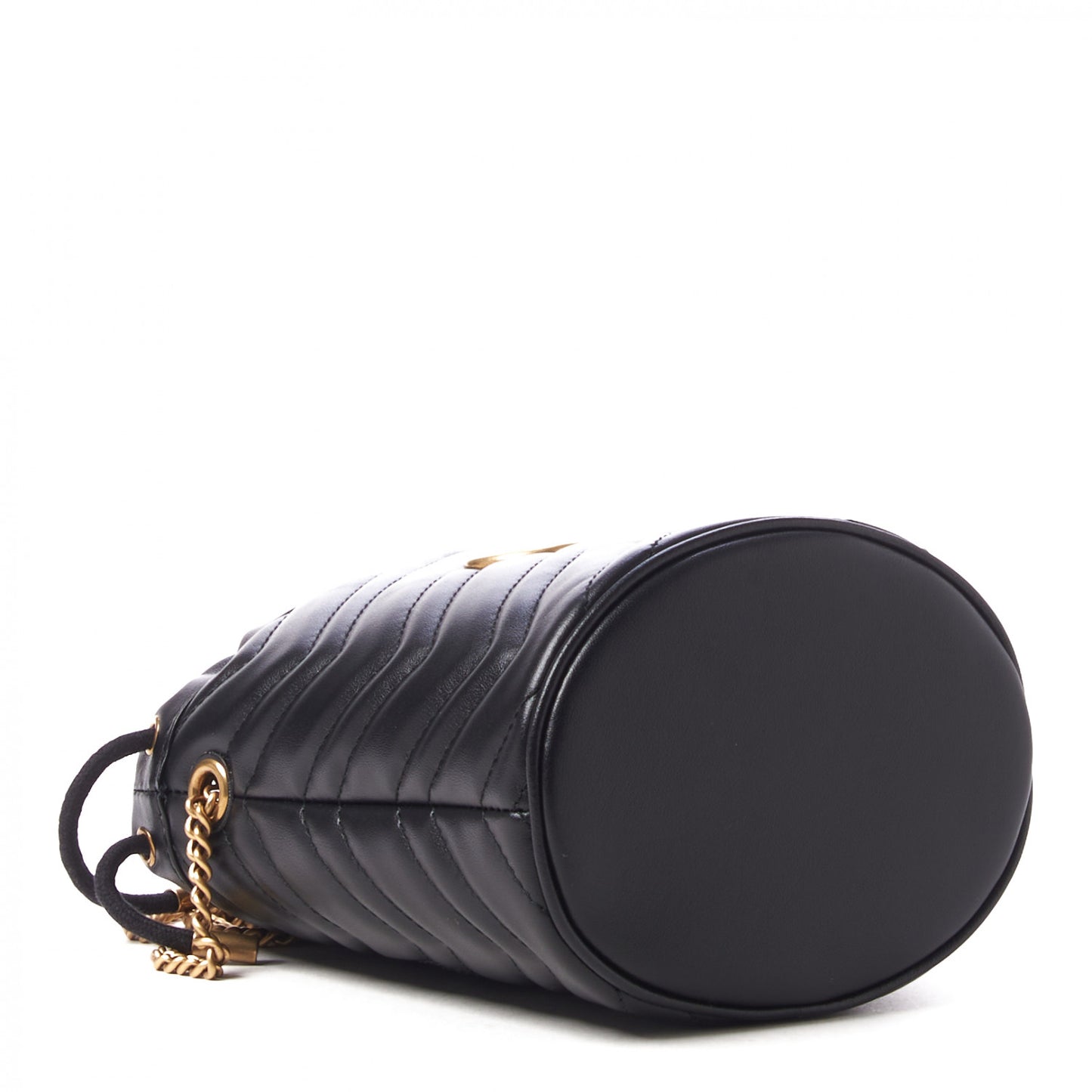 Calfskin Matelasse Mini GG Marmont 2.0 Bucket Bag Black
