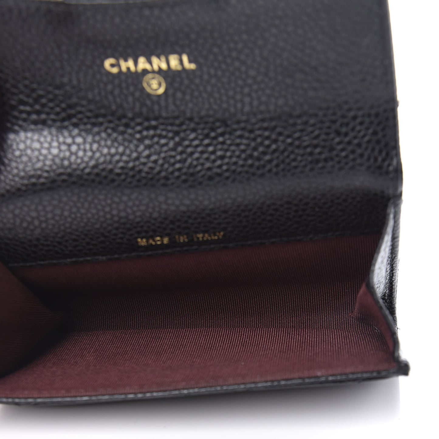 Caviar Quilted Flap Card Holder Black