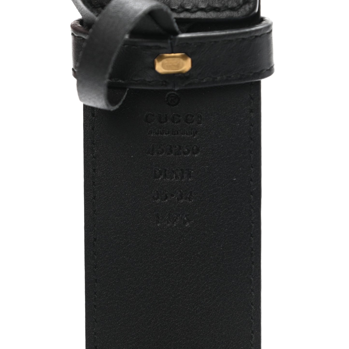 Moon Calfskin Pearl Double G 40mm Belt 85 34 Black Cream