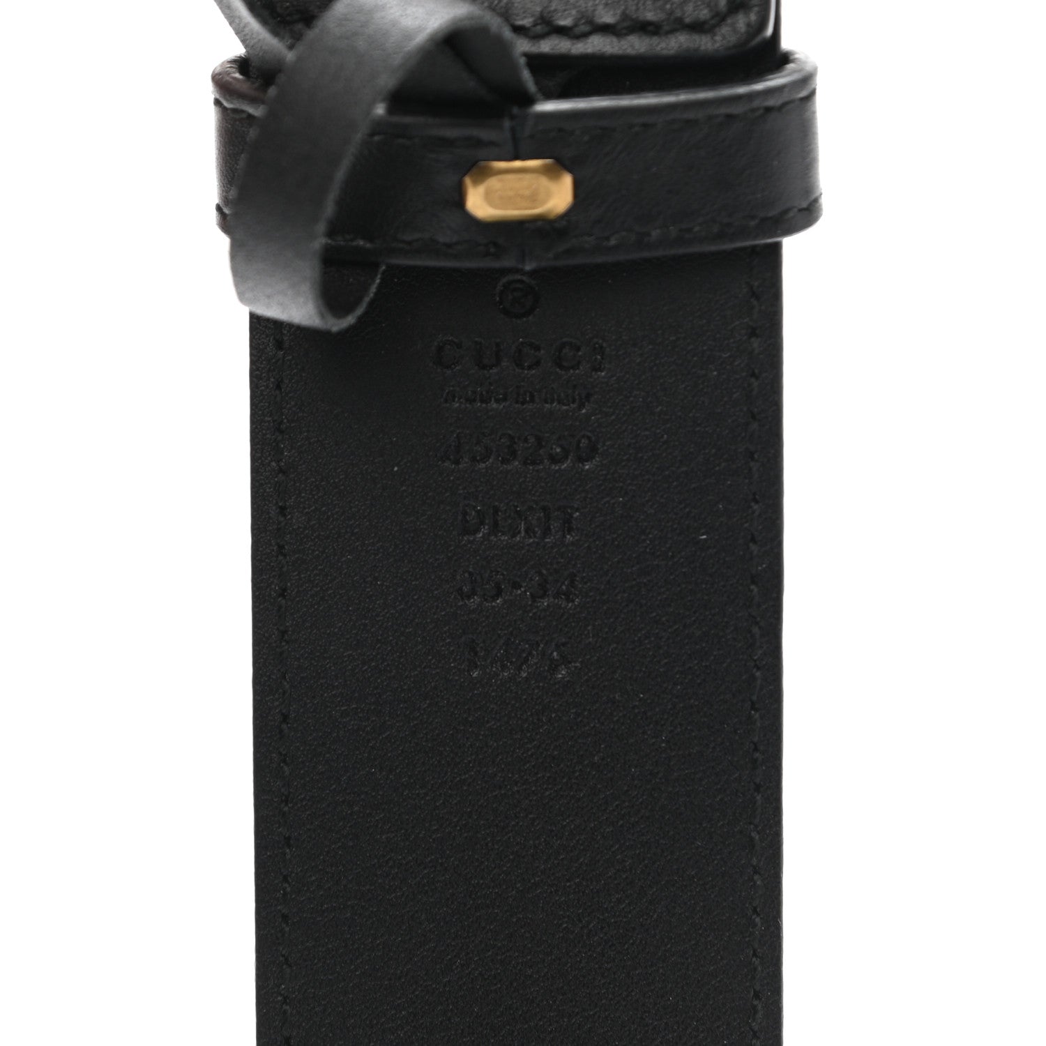 Gucci Moon Calfskin Pearl Double G 40mm Belt 85 34 Black Cream 3 of 5