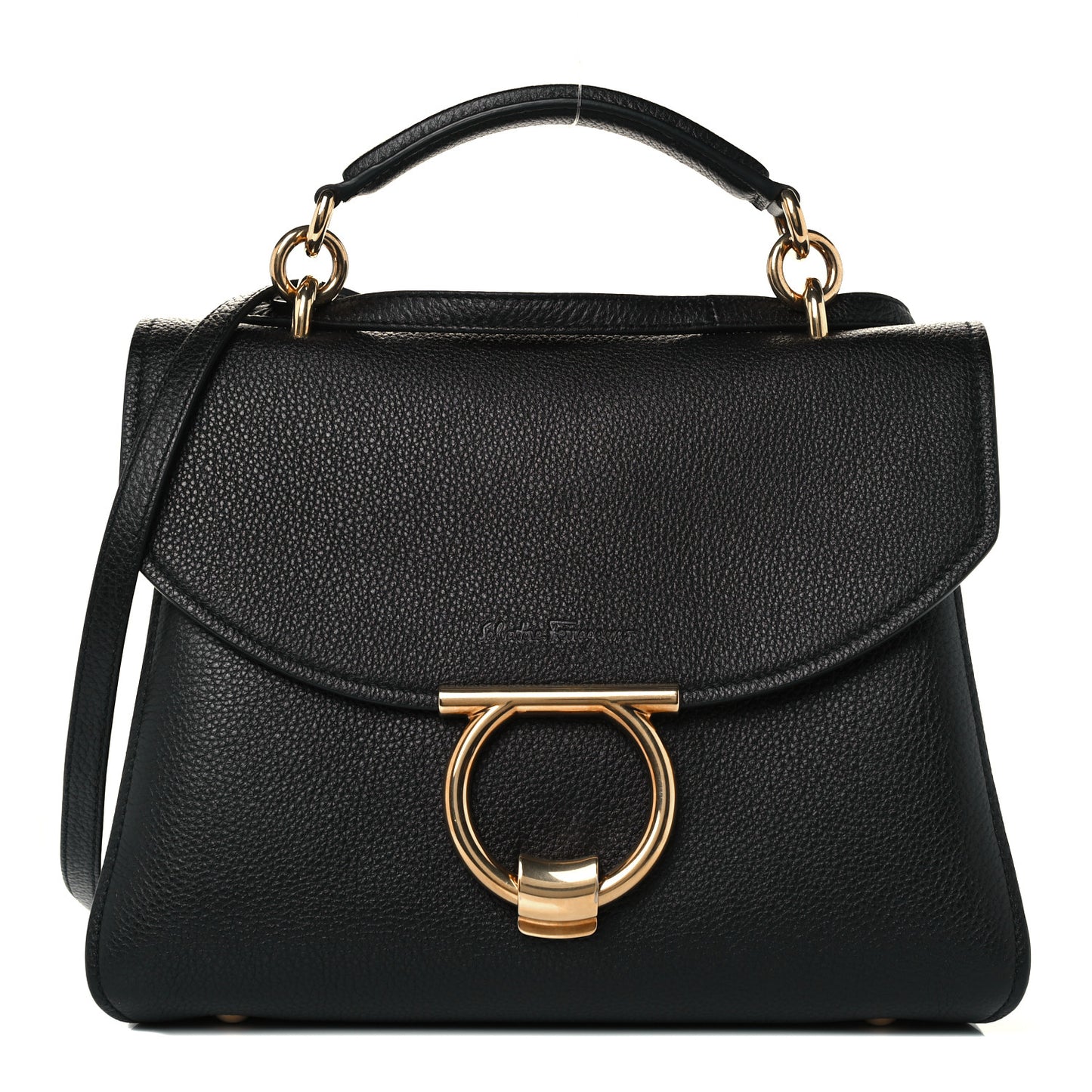 Calfskin Small Margot Top Handle Satchel Black
