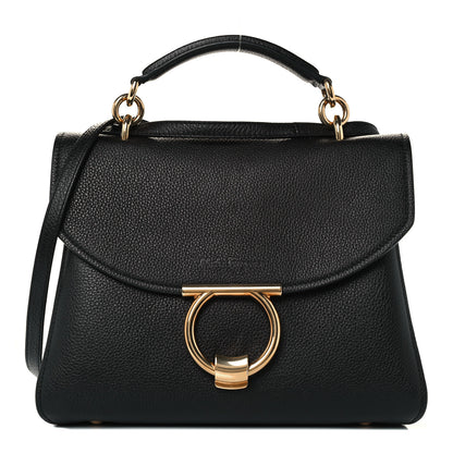 Salvatore Ferragamo Calfskin Small Margot Top Handle Satchel Black 1 of 10
