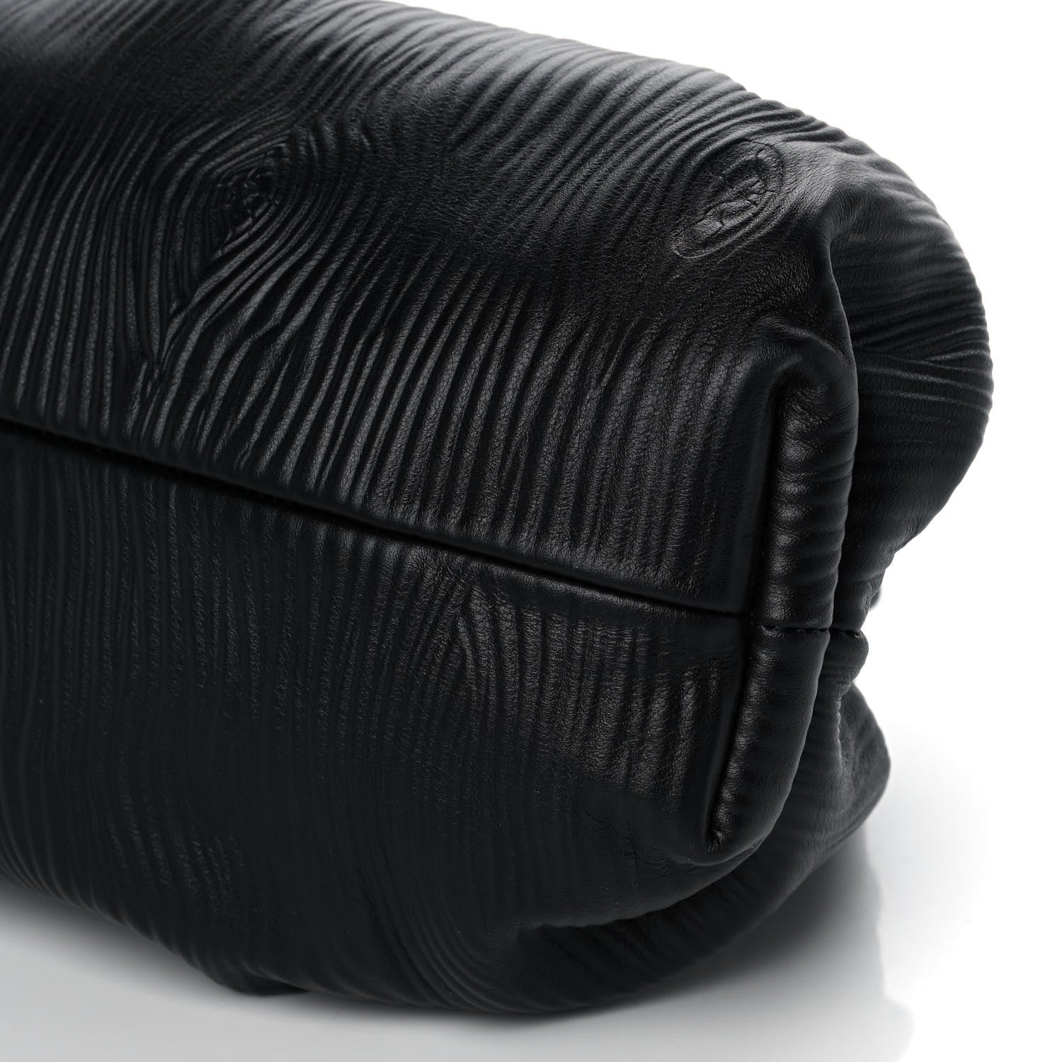 Bottega Veneta Bark Calfskin Embossed The Pouch Oversized Clutch Black 10 of 11