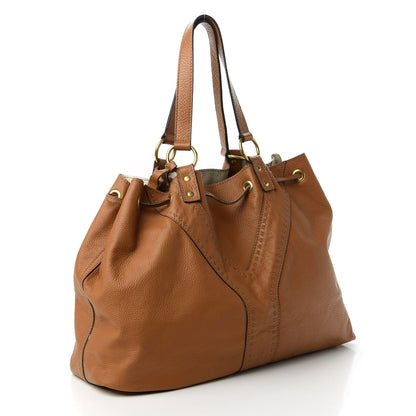 Saint Laurent Calfskin Reversible Double Sac Y Tote Tan Ivory 3 of 16