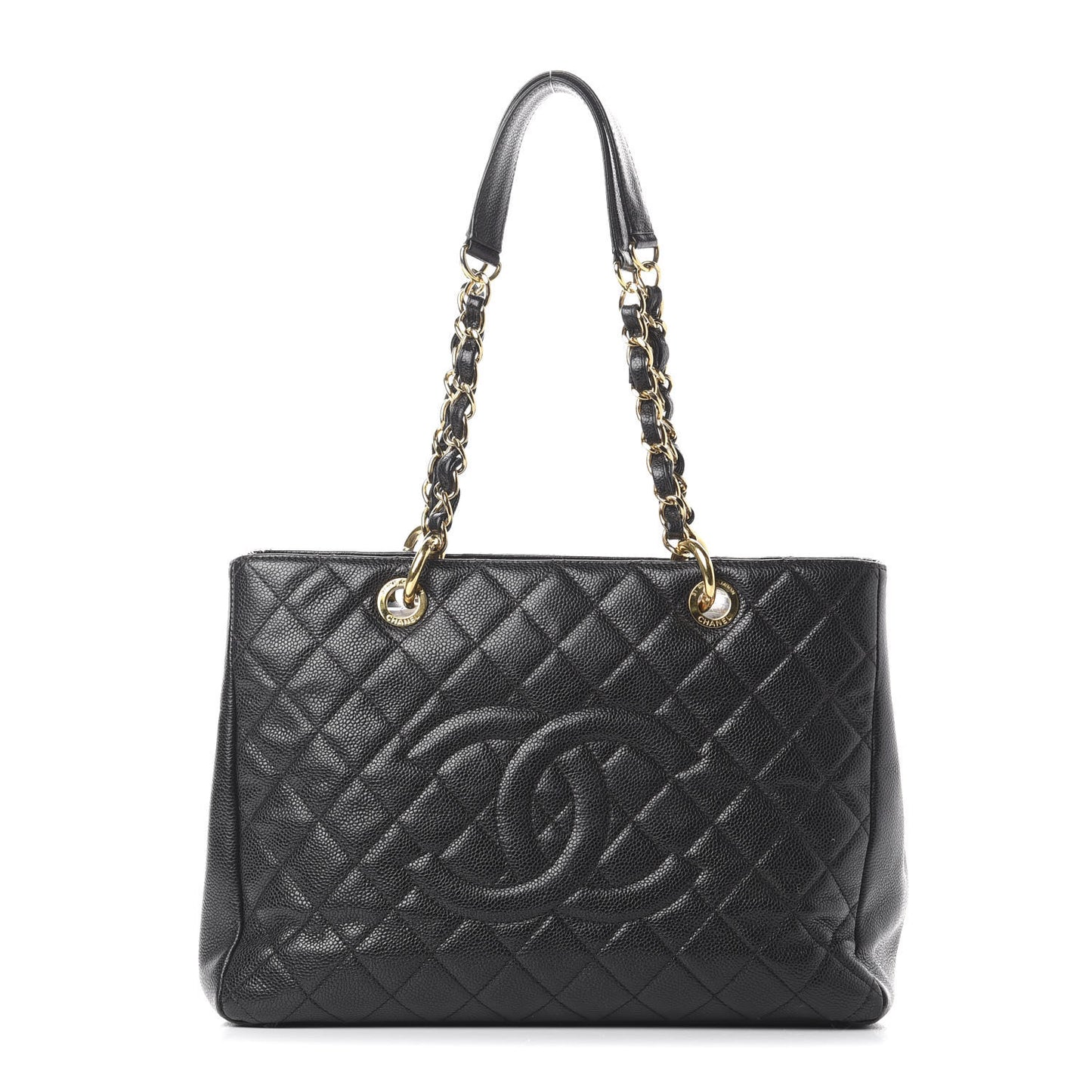 Caviar Quilted Grand Shopping Tote GST Black