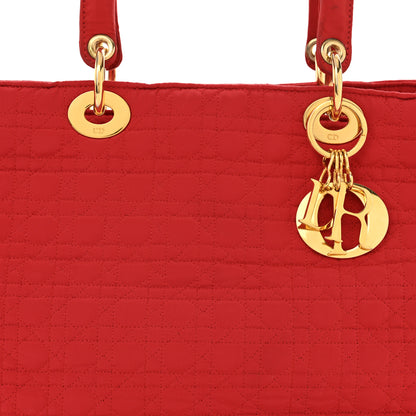 Christian Dior Nylon Cannage Large Lady Dior Red 8 of 12