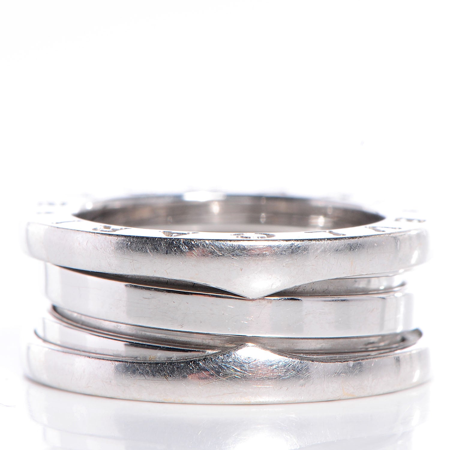 Bulgari 18K White Gold B.Zero1 Three-Band Ring 48 4.5 5 of 6