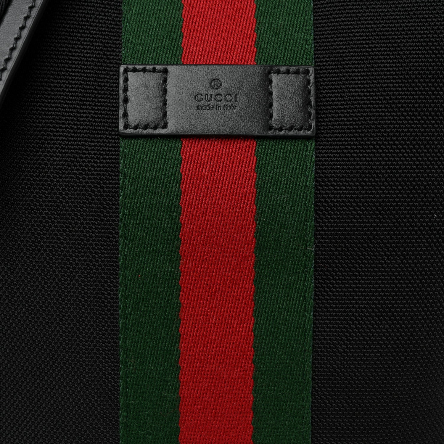 Gucci Techno Canvas Selleria Calfskin Web Small Flat Messenger Bag Black 8 of 10