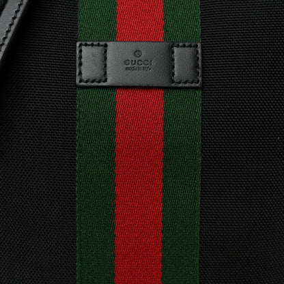 Gucci Techno Canvas Selleria Calfskin Web Small Flat Messenger Bag Black 8 of 10