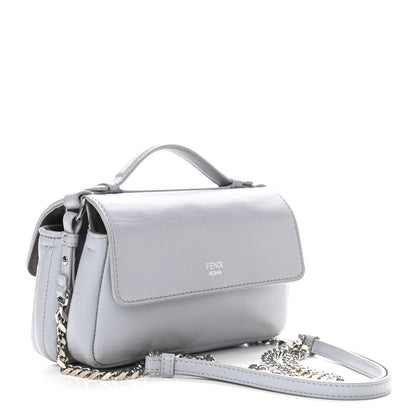 Fendi Shiny Nappa Trapuntata Micro Double Baguette Ardesia 3 of 10