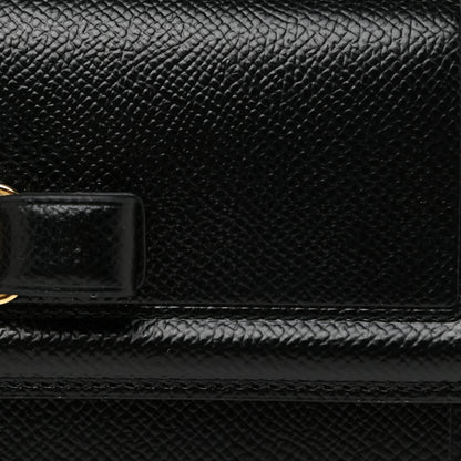 Salvatore Ferragamo Printed Calfskin Vara Bow Continental Wallet Black 10 of 17