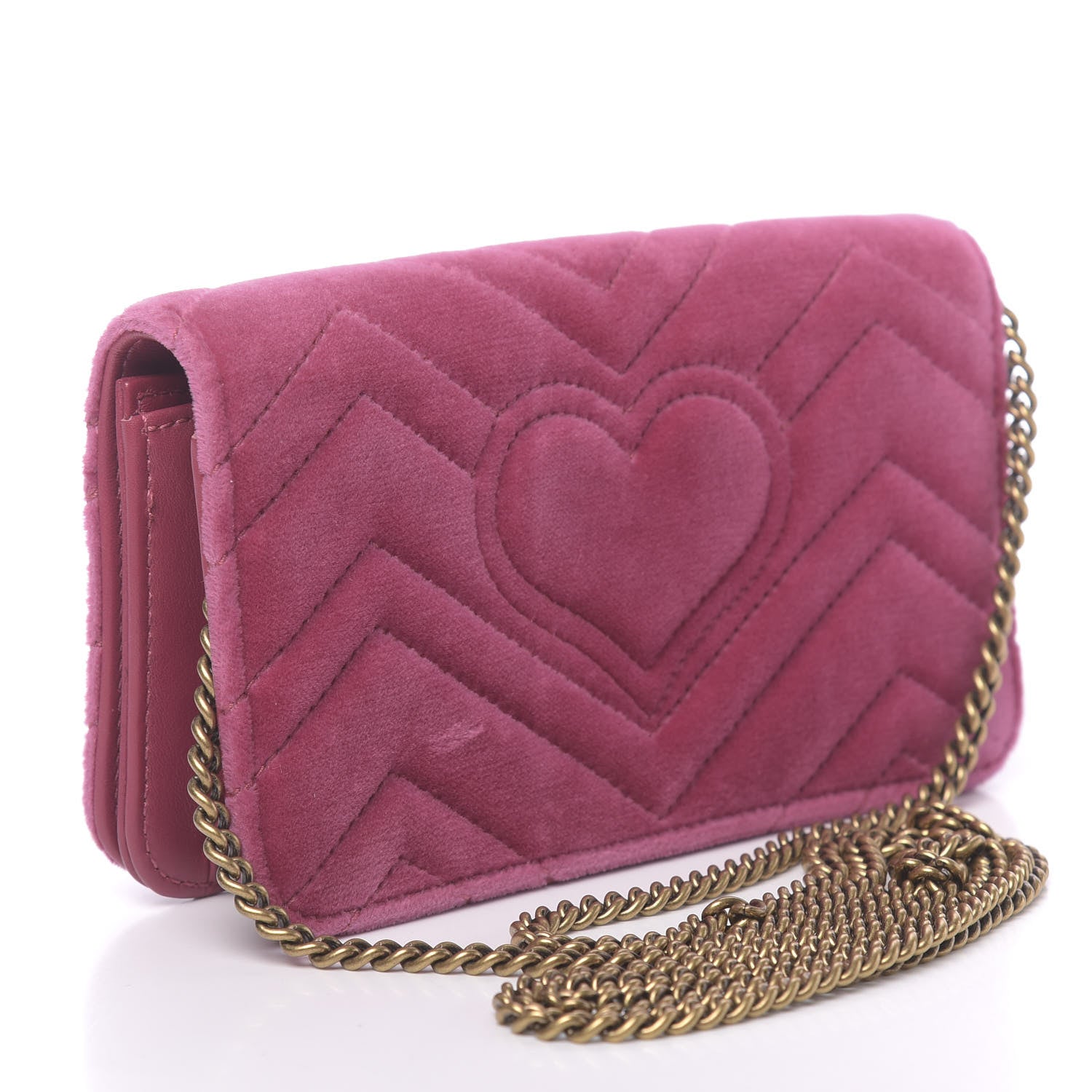 Gucci Velvet Matelasse Love Embroidered GG Marmont Mini Bag Light Raspberry Rose 3 of 10