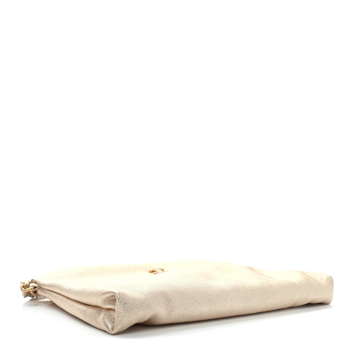 Chanel Metallic Lambskin Crystal Medium CC Pouch With Handle Gold 4 of 9