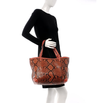 Gucci Python Medium Craft Tote Coral 3 of 12