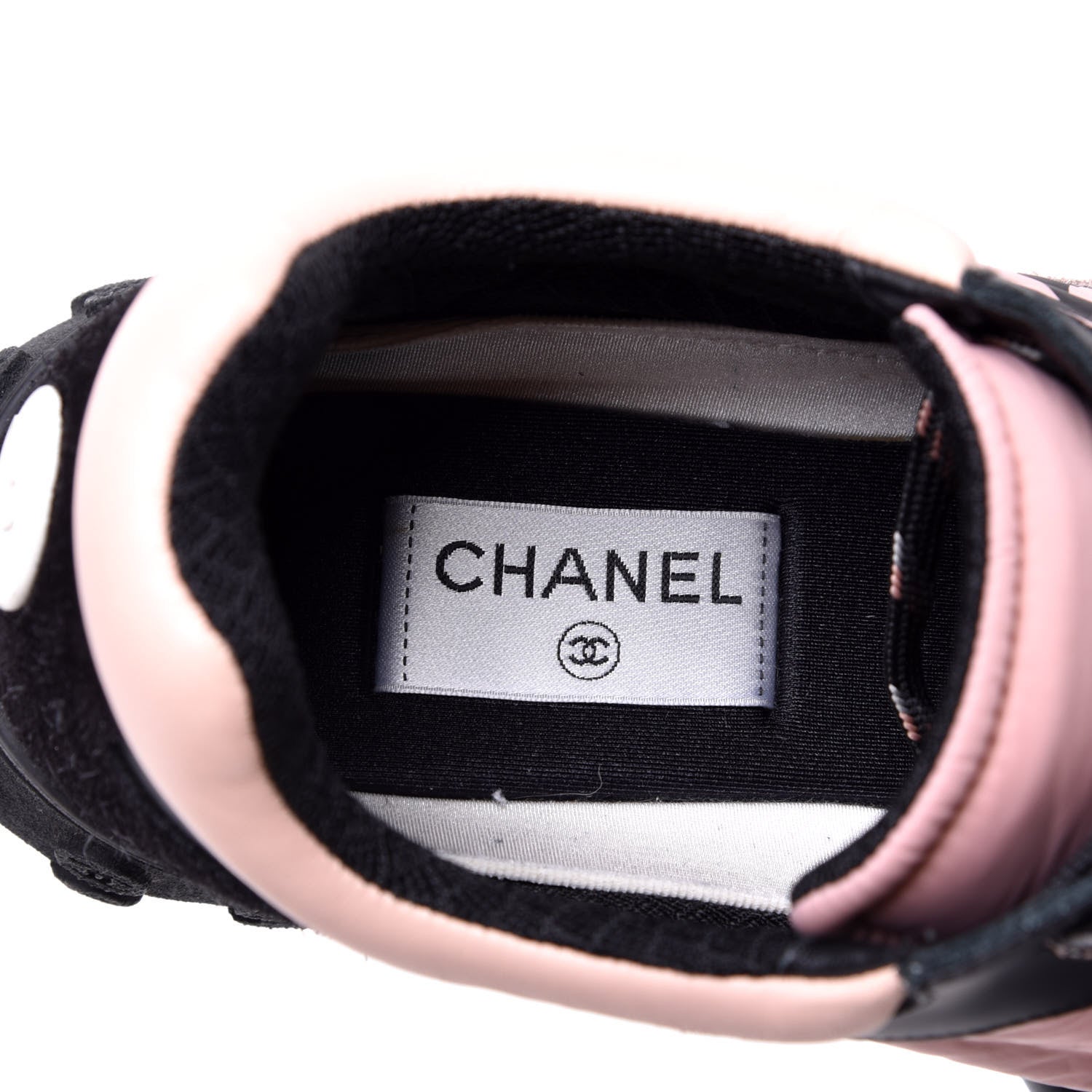 Chanel Nylon Calfskin Suede CC Womens Sneakers 42 Pink Black 15 of 18