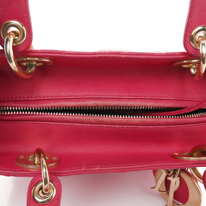 Christian Dior Lambskin Cannage Medium Lady Dior Fuchsia 10 of 12