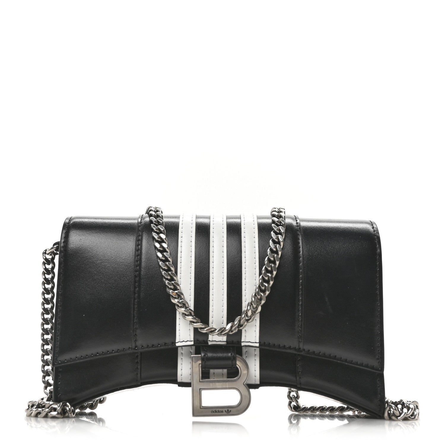 Balenciaga X ADIDAS Box Calfskin Hourglass Chain Bag Black 1 of 9