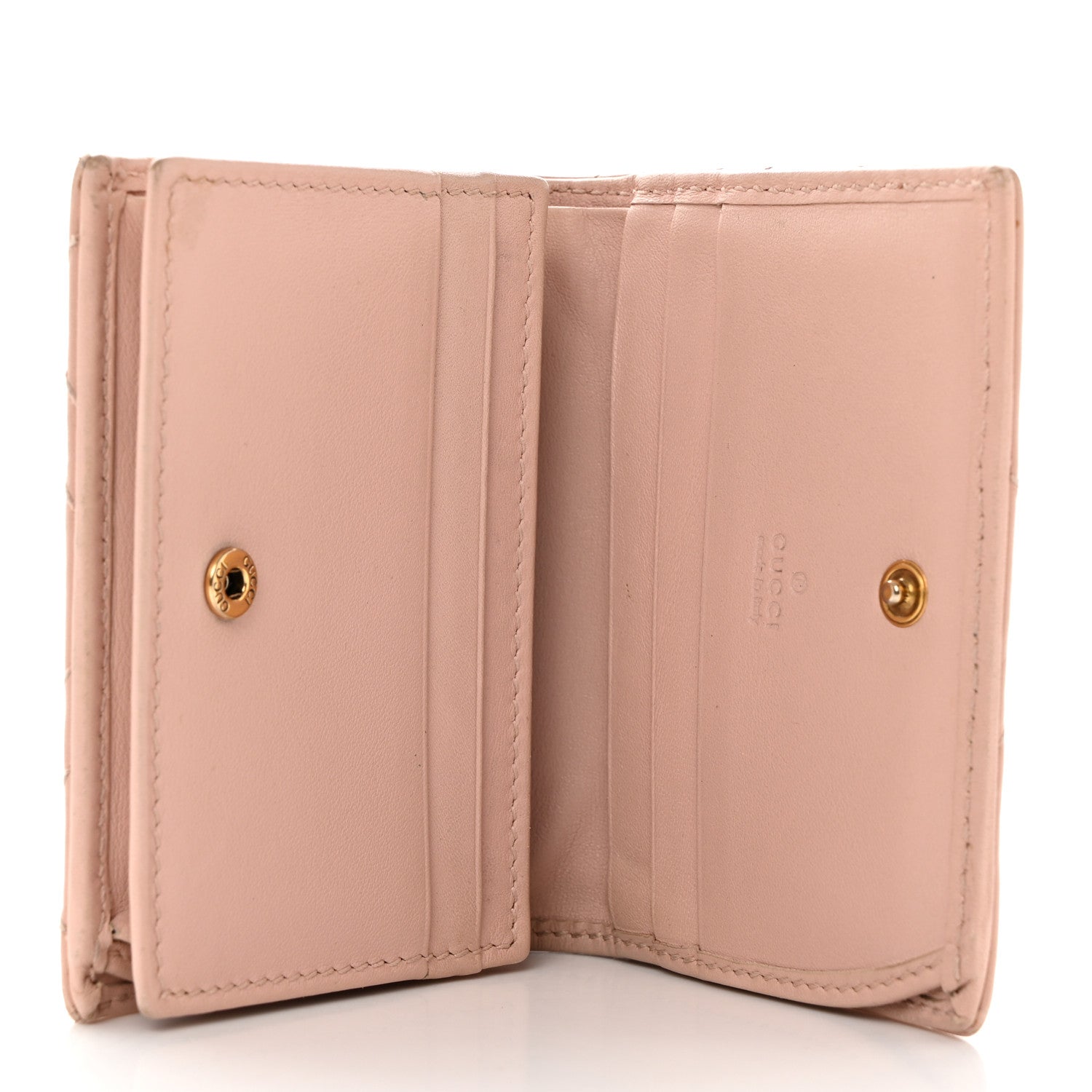 Gucci Calfskin Matelasse GG Marmont Card Case Wallet Perfect Pink 5 of 9