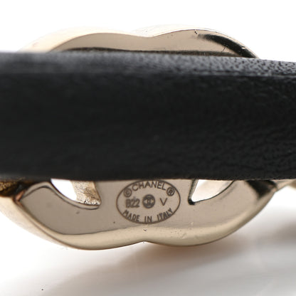 Chanel Metal Lambskin CC Turnlock Chain Headband Gold Black 4 of 5
