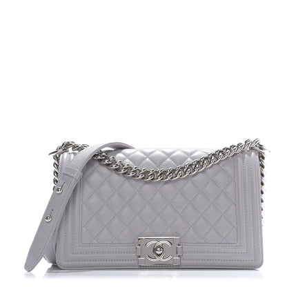 Chanel Calfskin Quilted Medium Boy Flap Grey 1 of 10