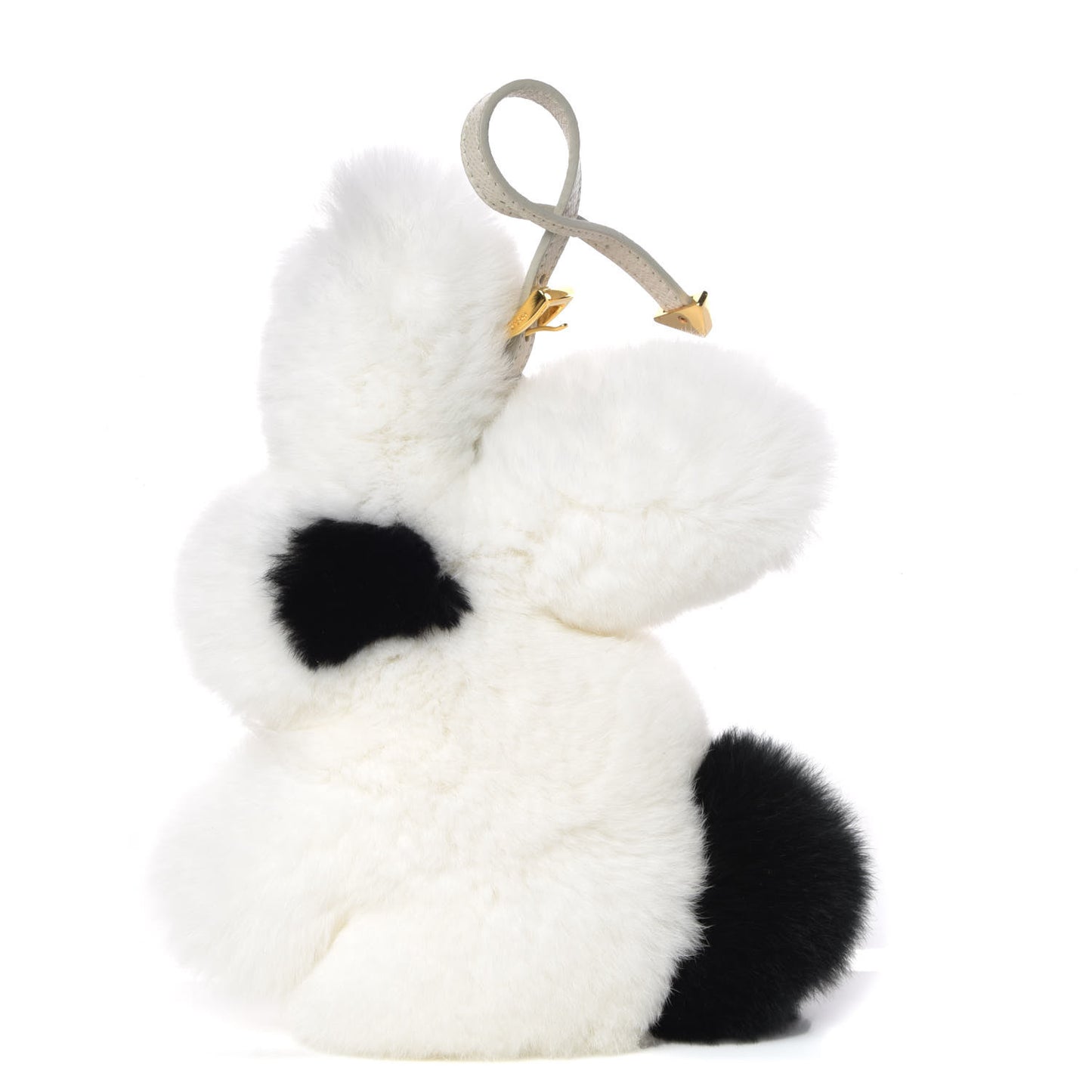 Fur Rabbit Charm White Black