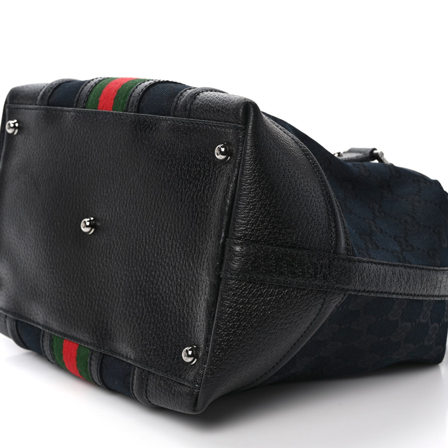 Gucci Monogram Web Treasure Boston Tote Black 9 of 11