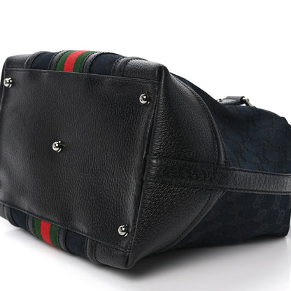 Gucci Monogram Web Treasure Boston Tote Black 9 of 11