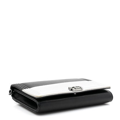 Chanel Metallic Goatskin Boy Wallet On Removable Chain WOC Black Silver 5 of 19