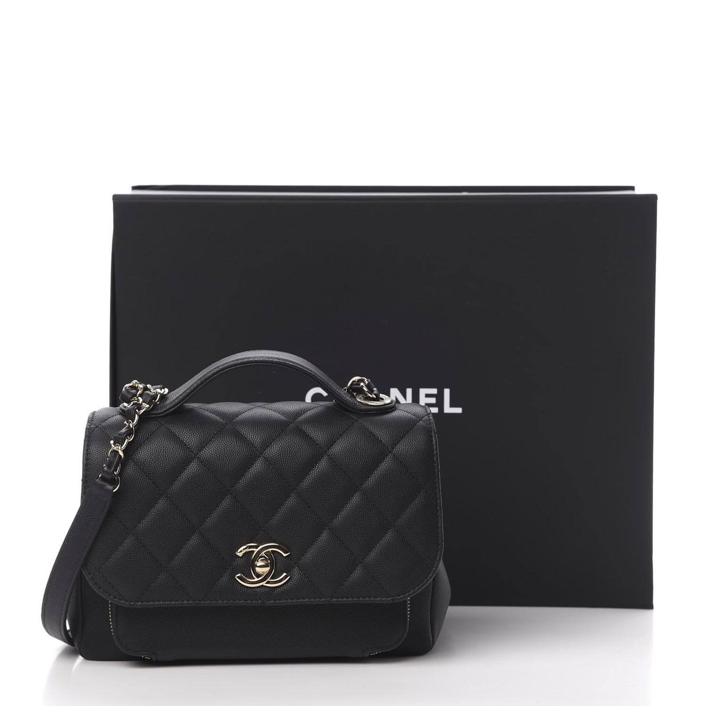 Caviar Quilted Medium Business Affinity Flap Black