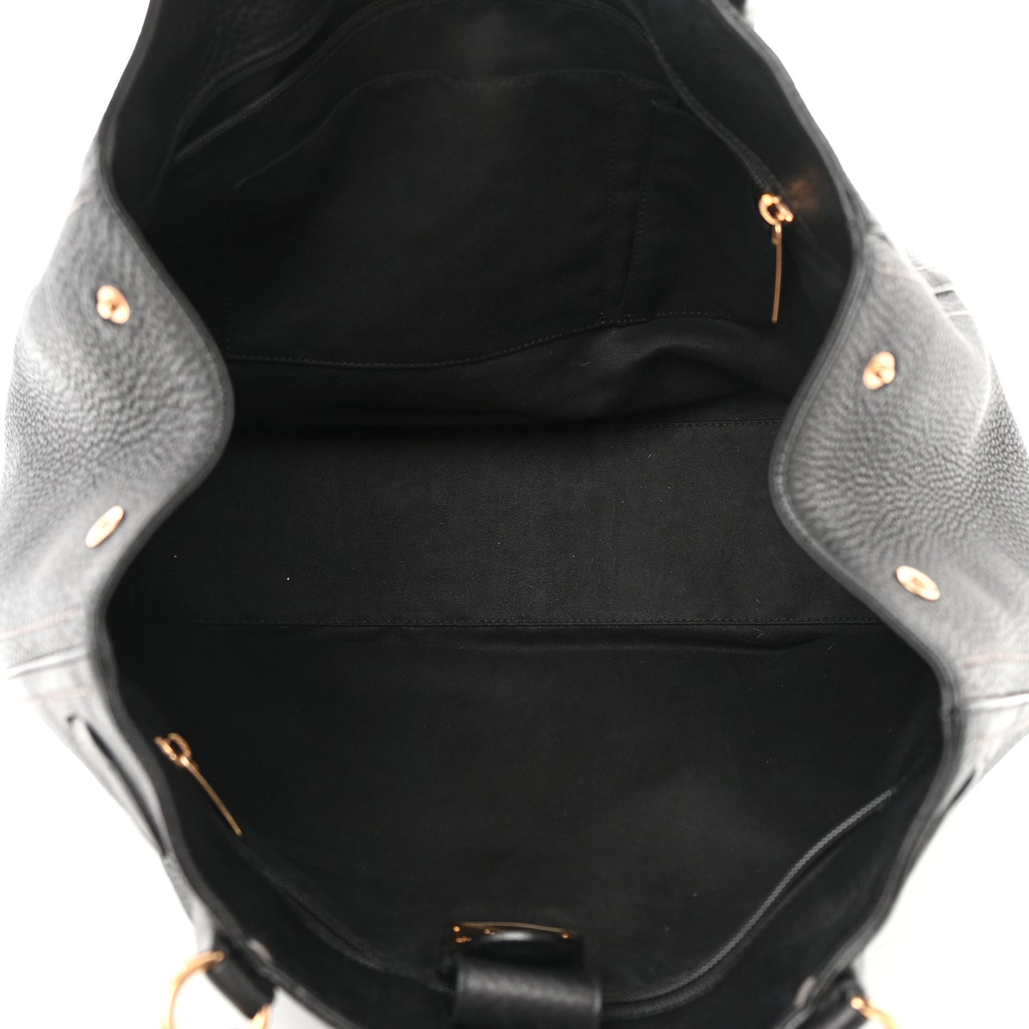Grained Calfskin Tote Black