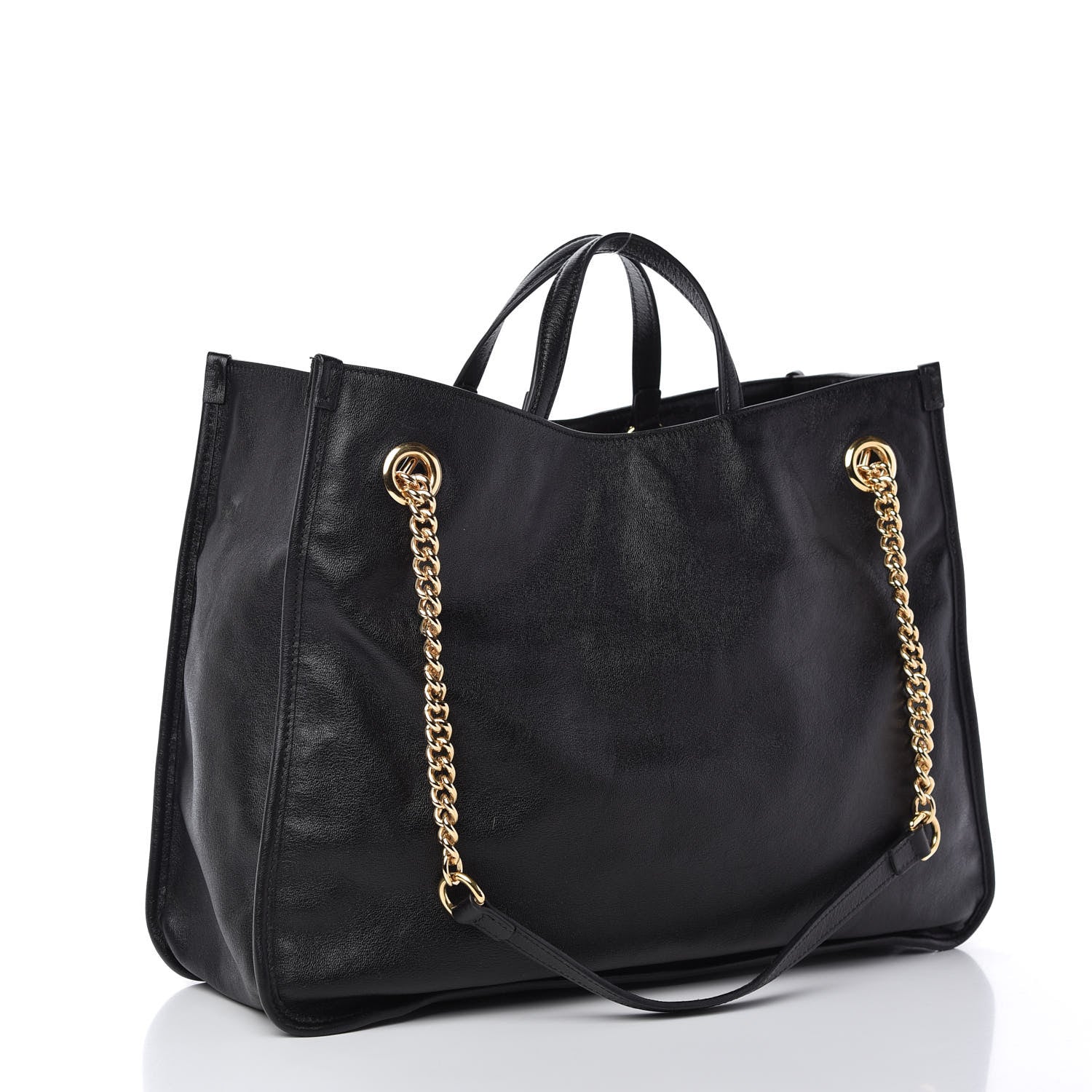 Gucci Calfskin Large Horsebit 1955 Tote Bag Black 3 of 11