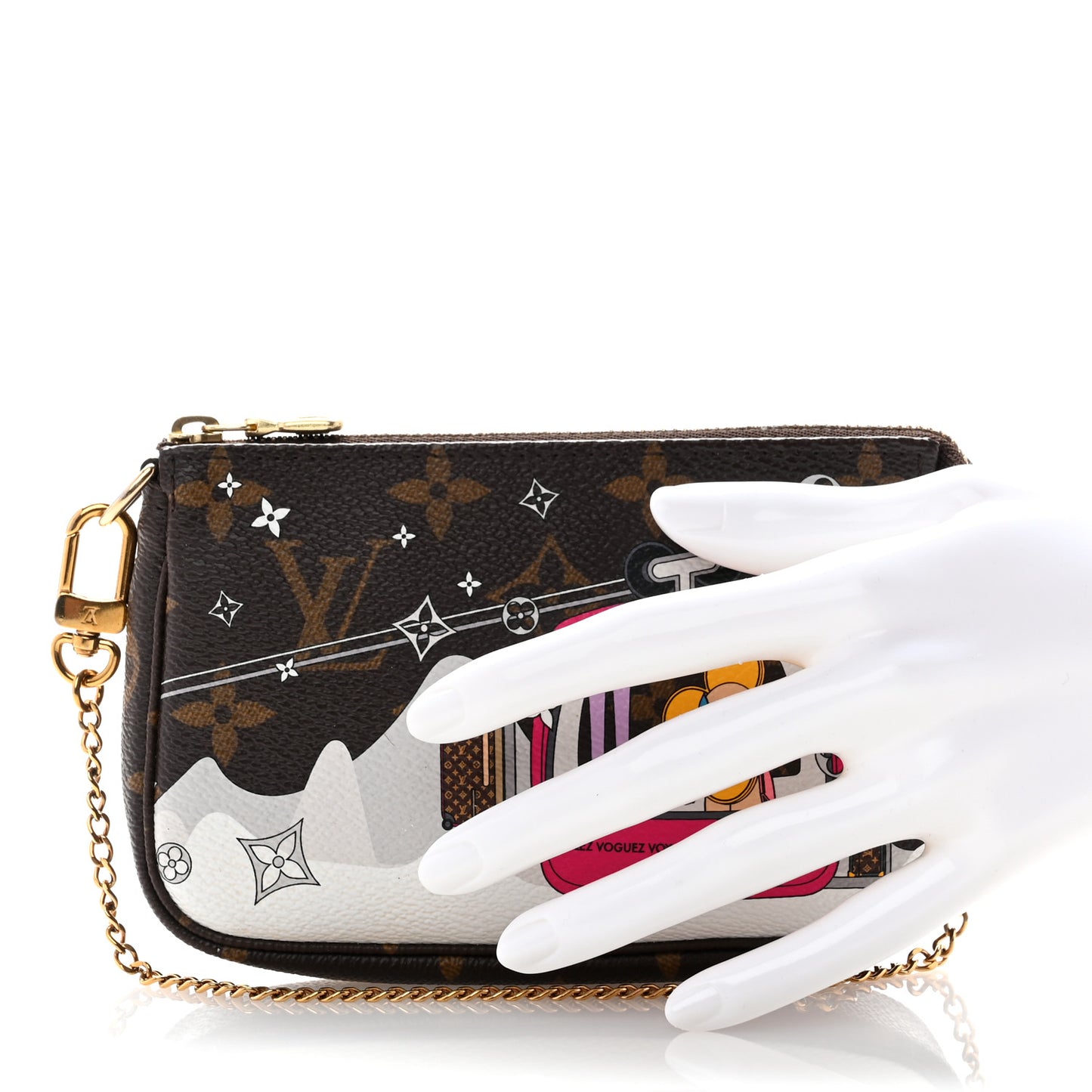 Monogram 2019 Christmas Animation Mini Courchevel Pochette Accessories Fuchsia