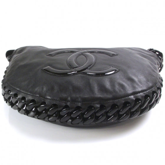 Jumbo Modern Chain Hobo Black