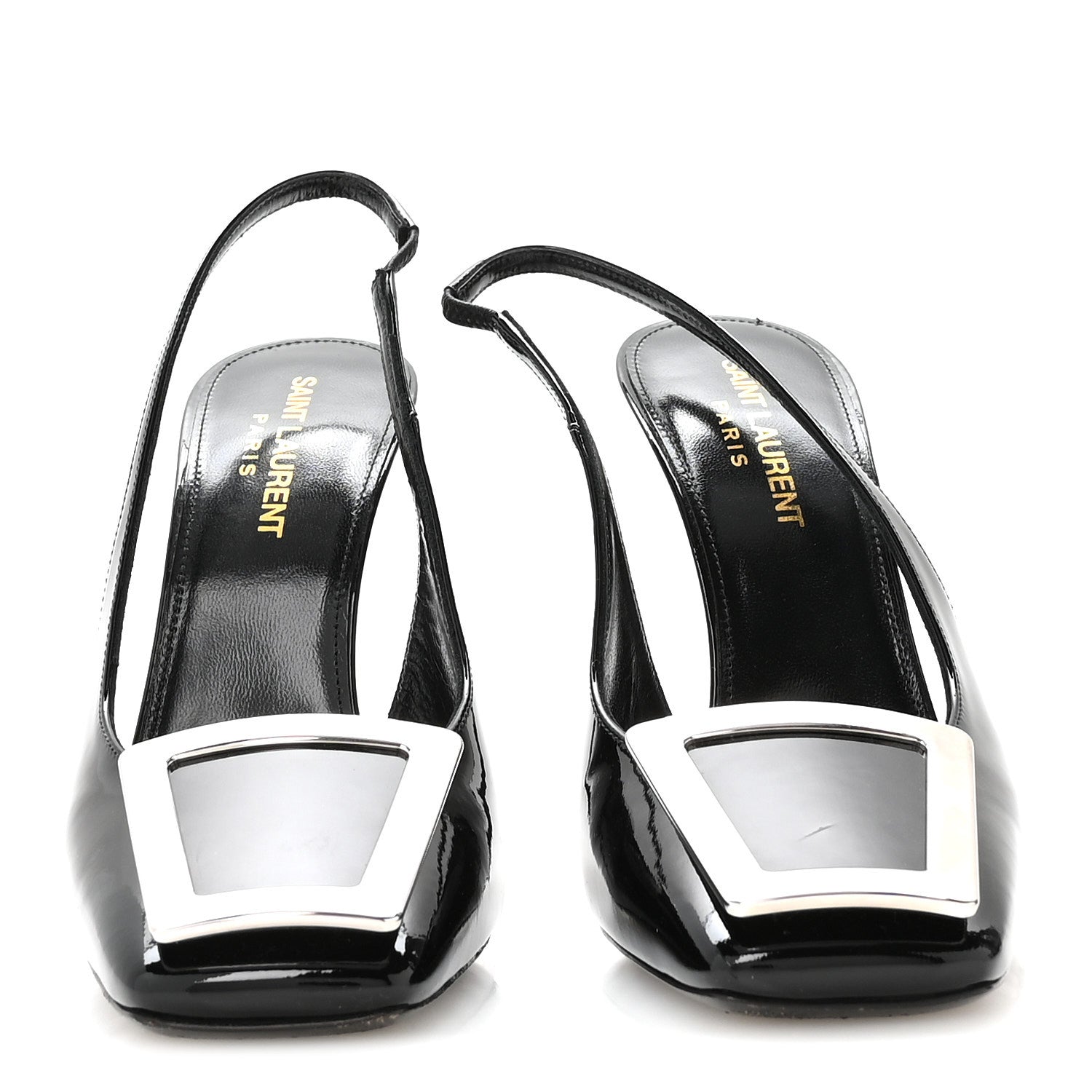 Saint Laurent Patent Maxine 115mm Slingback Pumps 37.5 Black 3 of 8
