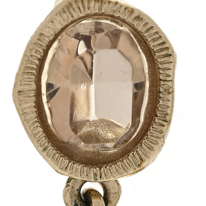 Chanel Crystal Pearl CC Drop Earrings Pink Gold 5 of 5