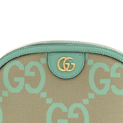 Gucci Monogram Jumbo GG Textured Dollar Calfskin Small Ophidia Dome Shoulder Bag Beige Pepperlight Mint 8 of 10
