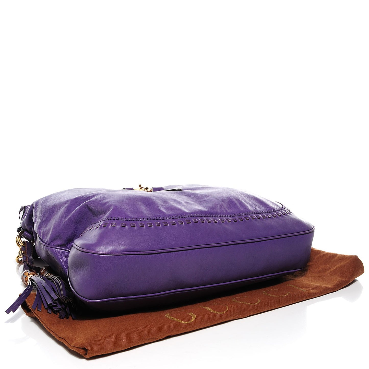 Leather New Jackie Large Shoulder Bag Purple