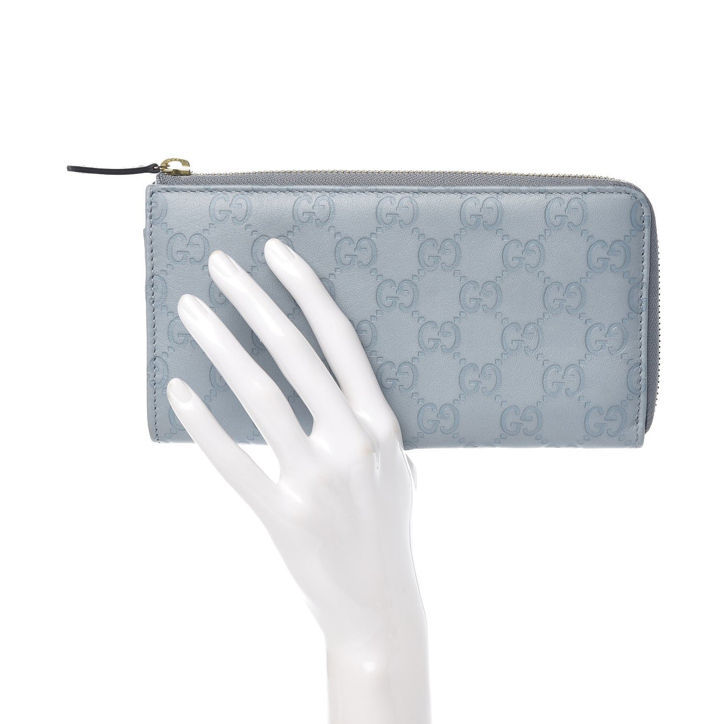 Guccissima Vitello Tender Donna Long Wallet Light Blue